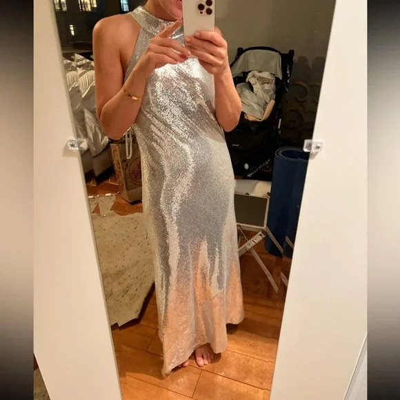 Galvan sequin halter neck gown - Picture 3 of 4